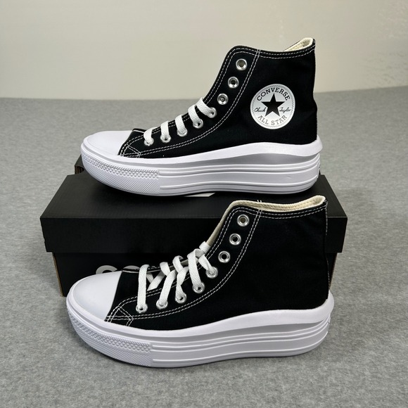 Converse Chuck Taylor All Star Move Platform High Top Sneakers Women's 7 Black - Picture 1 of 6
